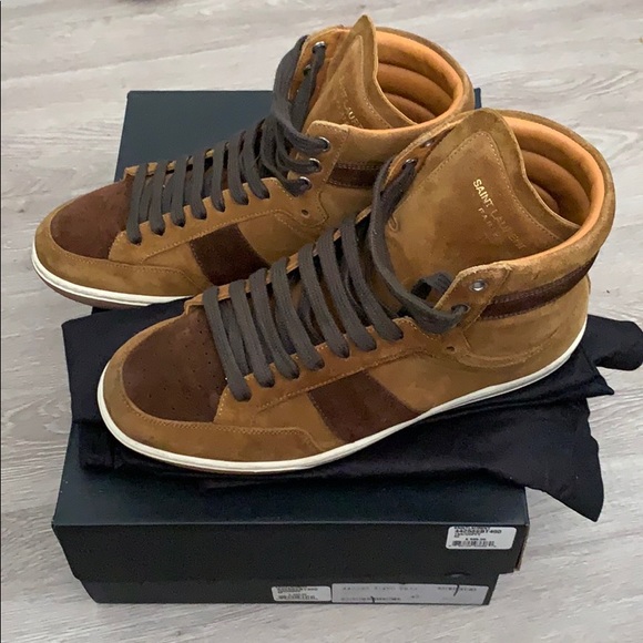 Authentic Saint Laurent High Suede Sneakers sz 42 - Picture 3 of 6